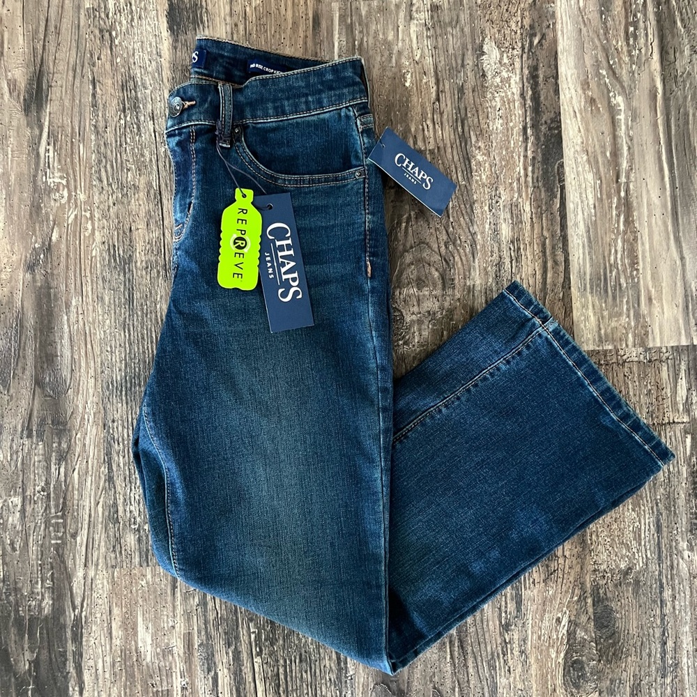 👖NWT Chaps jeans mid rise crop kick Addison women’s jeans soft stretch 4 / 27